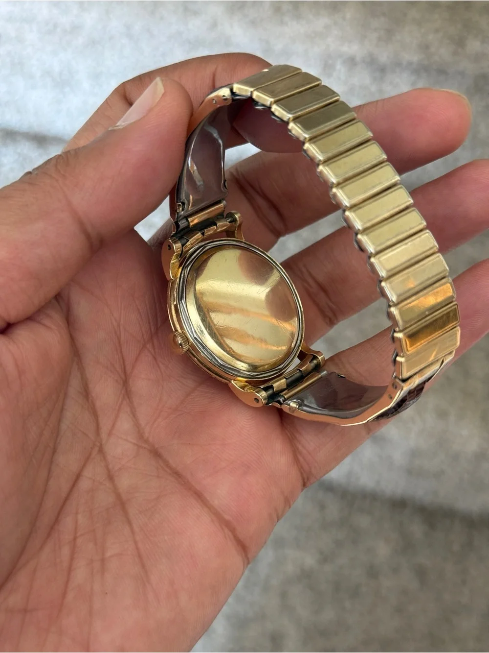 Omega vintage Automatic Bumper 14K  Yellow Gold with leather adjustable watch